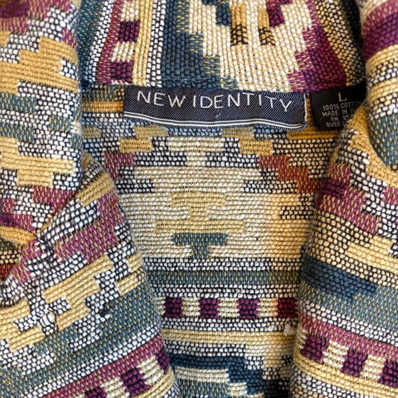Vintage New Identity Tapestry Jacket Large 100% Cotton Southwestern Cropped Boho - Picture 2 of 15